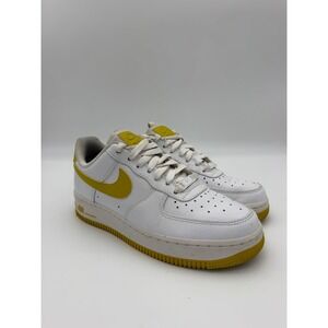 Nike Air Force 1 07 White Mustard Yellow AH0287-103 Womens 7.5 Low Top Sneakers
